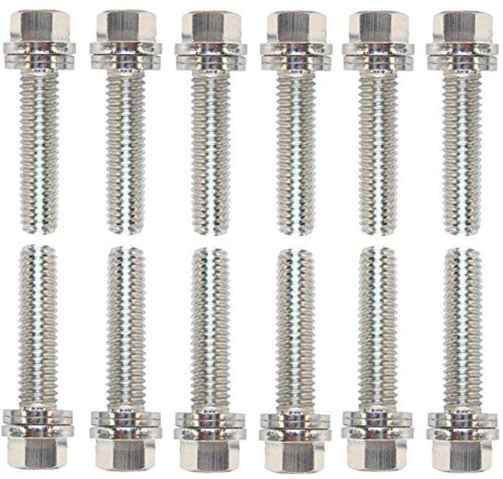 PROFORM Suit GM LS Series, M8 x .948" UHL (12-Pack) Wedge-Locking Header Bolts - Nickle Finish PR66754 Autofit