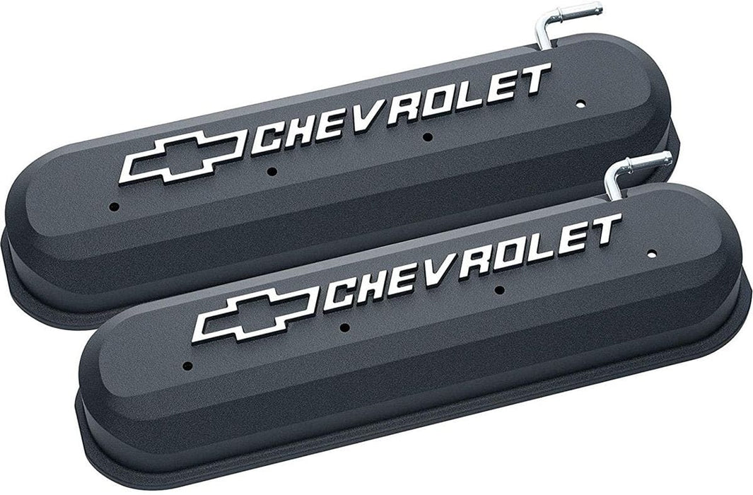 PROFORM Suit LS Series Engines, Black Crinkle Cast Aluminium Valve Covers With Raised Chevrolet Logo PR141-262 Autofit
