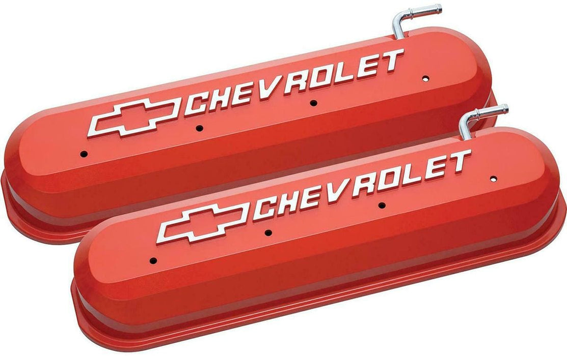PROFORM Suit LS Series Engines, Chevy Orange Cast Aluminium Valve Covers With Raised Chevrolet Logo PR141-261 Autofit