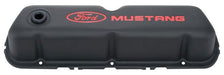 Proform Suit SB Ford 289-302-351 Windsor With Red Ford Mustang Logo Stamp Steel Valve Covers - Black Crinkle PR302-101 Autofit