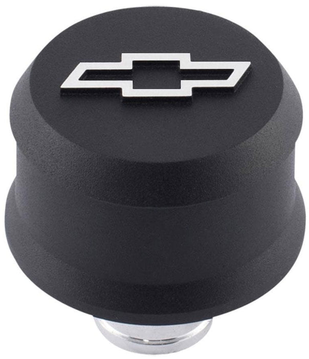 PROFORM With Raised Chev Bowtie Emblem, Suit 1.22" Hole Slant Edge Aluminium Valve Cover Breather Push-In Style - Black Crinkle PR141-85 Autofit
