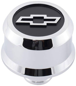 PROFORM With Raised/Recessed Blackfield Chev Bowtie Emblem, Suit 1.22" Hole Slant Edge Aluminium Valve Cover Breather Push-In Style - Chrome PR141-856 Autofit