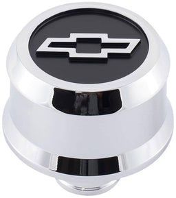 PROFORM With Raised/Recessed Blackfield Chev Bowtie Emblem, Suit 1.22" Hole Slant Edge Aluminium Valve Cover Breather Push-In Style - Polished PR141-857 Autofit