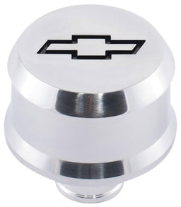 PROFORM With Recessed Black Chev Bowtie Emblem, Suit 1.22" Hole Slant Edge Aluminium Valve Cover Breather Push-In Style - Polished PR141-854 Autofit
