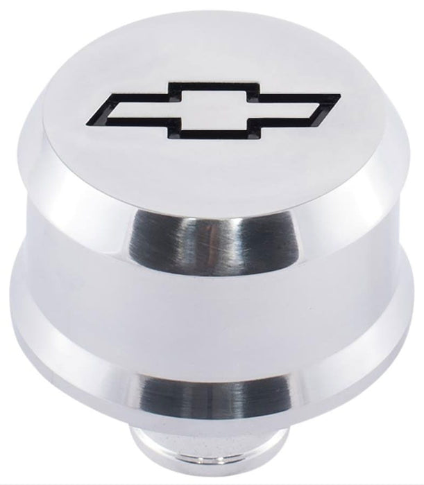 PROFORM With Recessed Black Chev Bowtie Emblem, Suit 1.22" Hole Slant Edge Aluminium Valve Cover Breather Push-In Style - Polished PR141-854 Autofit