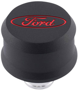 Proform With Recessed Red Ford Oval Emblem, Suit 1.22" Hole Slant Edge Aluminium Valve Cover Breather Push-In Style - Black Crinkle PR302-44 Autofit