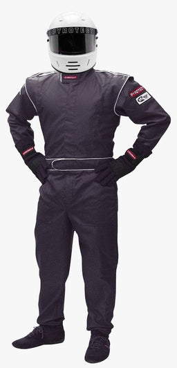 Pyrotect Safety Equipment SFI-1 Single Layer Junior DX1 One Piece Black Racing Suit (Large 10-12) PYJSDX1401 Autofit