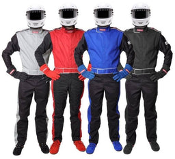 Pyrotect Safety Equipment SFI-5 Two Layer Nomex Sportsman Deluxe One Piece Black Racing Suit (X-Large) PY210501 Autofit