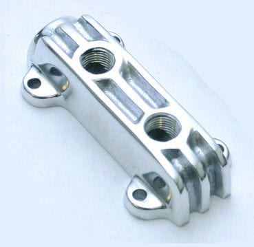 ROADSTER 2-Port Polished SO-CAL Speed Shop Finned Aluminium Fuel Block SO300-6132 Autofit