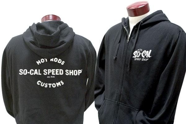 ROADSTER Black X-Large SO-CAL Speed Shop Vintage Zip-Up Hoodie SOSSM-7009SC10X Autofit