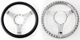 RPC 2" Dish, Leather Half-Wrap 14" Banjo Style Billet Aluminium Steering Wheel RPCR5620 Autofit