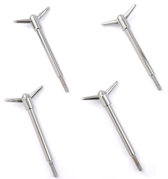 RPC 3-1/2" H x 5/16"-18 x 1" Threads Chrome Steel 1-Piece Wing Nut (Pack of 4) RPCR4137 Autofit