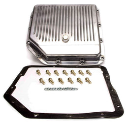 RPC Drain Pug Included, Extra Capacity 3-1/2" Deep Chrome Steel Transmission Pan for GM Turbo 350, Finned RPCR9198 Autofit