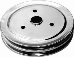 RPC Fits 1955-68 S/B Chev 283-350 with Short Water Pump Chrome Steel Crankshaft Lower Pulley, Double Groove 7.30" Dia, 1.75" Bolt Circle Autofit