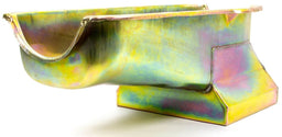 RPC Fits 1955-79 S/B Chev 283-350 Zinc Steel Drag Race Oil Pan, 8-1/4" Deep with 1 Trap Door (Passenger dipstick) Autofit