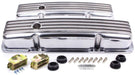 RPC Fits 1958 - 86 S/B Chev 283 - 400 Short Nostalgic Aluminium Polished Finned Valve Covers with Breather Hole RPCR61 Autofit