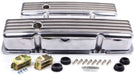 RPC Fits 1958 - 86 S/B Chev 283 - 400 Tall Nostalgic Aluminium Polished Finned Valve Covers with Breather Hole RPCR618 Autofit