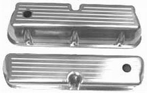 RPC Fits 1962-85 S/B Ford 289, 302, 351W & 5.0L Aluminium "Tall" Valve Covers (Baffled) with Breather Hole, Polished Ball Milled Autofit