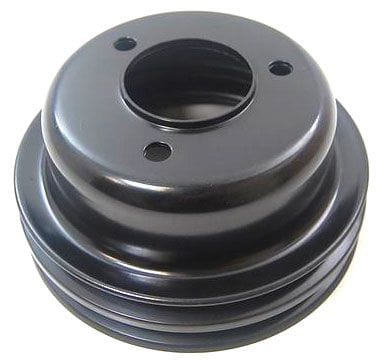 RPC Fits 1964-67 S/B Ford 289 Black Steel Crankshaft Lower Pulley, Double Groove Groove 6-5/8" Dia, 2-3/4" Dee Autofit