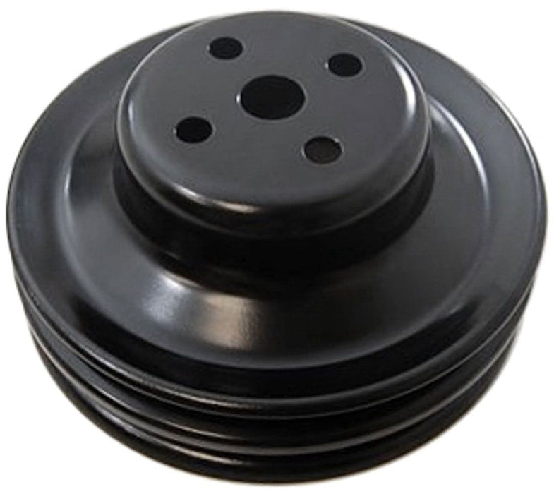 RPC Fits 1965-66 S/B Ford 290 Black Steel Water Pump Upper Pulley, Double Groove Groove 6-7/8" Dia, 2-1/4" Dee Autofit