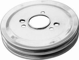 RPC Fits 1965-68 B/B Chev 396-454 with Short Water Pump Chrome Steel Crankshaft Lower Pulley, Double Groove, 7.30" Dia, 2.30" Bolt Circl Autofit