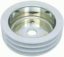 RPC Fits 1965-68 B/B Chev 396 - 454 with Short Water Pump Satin Aluminium Crankshaft Lower Pulley, Triple Groove, 6.60" Dia RPCR8849POL Autofit