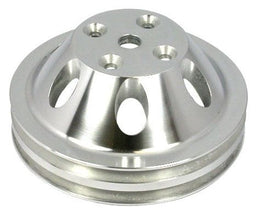 RPC Fits 1965-85 S/B Chev 283-350 with Long Water Pump Polished Aluminium Water Pump Upper Pulley, Double Groove , 6.60" Dia, 2.30" Bol Autofit