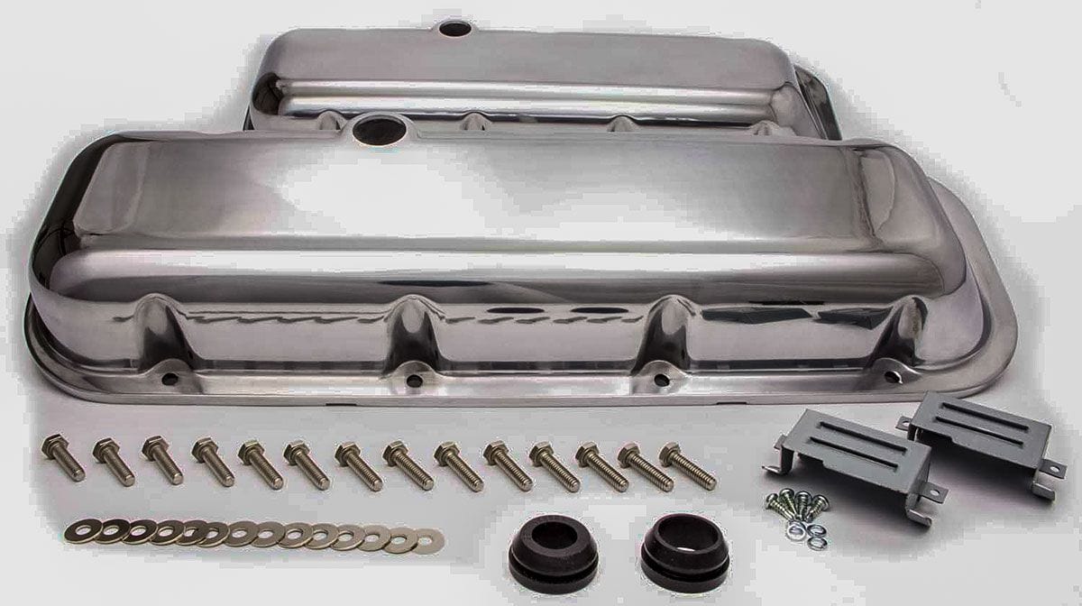 RPC Fits 1965-95 B/B Chev 396-427-454-502, Bolt Kit Included Polished Aluminium Short (2-7/8&qout;)Baffled Valve Covers RPCR6231-2 Autofit