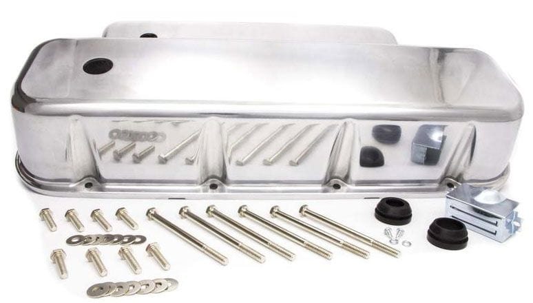 RPC Fits 1965-95 B/B Chev 396-427-454-502, Bolt Kit Included Polished Aluminium Tall (3-11/16") Baffled Valve Covers RPCR6330-2 Autofit