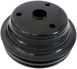 RPC Fits 1969-85 S/B Chev 283-350 with Long Water Pump Black Aluminium Crankshaft Pulley, Double Groove, 6.60" Dia, 2.30" Bolt Circle R Autofit
