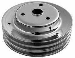 RPC Fits 1969-85 S/B Chev 283-350 with Long Water Pump Chrome Steel Crankshaft Pulley, Triple Groove 7.80" Dia, 2.30" Bolt Circle RPCR9 Autofit