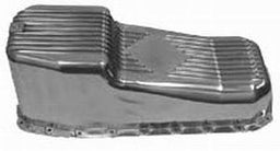 RPC Fits 1980-85 (Driver Dipstick) S/B Chev 283 - 400, Drain Plug & Mount Polished Aluminium Stock Oil Pan, 3.7Ltr Capacity, Finned RPCR8443 Autofit