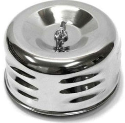 RPC Fits 1bbl or 2bbl with 2-5/8" Neck, Louvered Finish Chrome Steel Air Cleaner with Paper Element & Raised Base 4" x 2-7/8" RPCR2339 Autofit