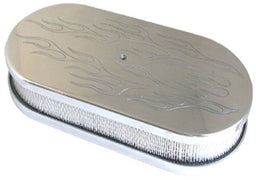 RPC Fits Carburettors with 5-1/8" Neck, Includes all Hardware,2 Sets Of B 19" Dual Quad Oval Air Cleaner, Polished Flame Style with 2" Paper Element RPCR6 Autofit