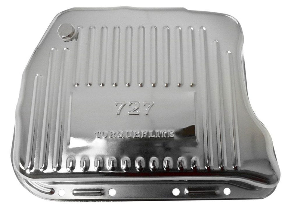 RPC Fits Chrysler 727, Drain Plug Included Chrome Steel Transmission Pan, Finned, Extra Capacity 1-3/4" Deeper then Stock R Autofit