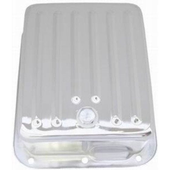 RPC Fits Ford C-4 Transmission, Drain Plug Included Chrome Steel Transmission Pan, Finned Style (3-1/2" Deeper than Stock) RPCR9530 Autofit