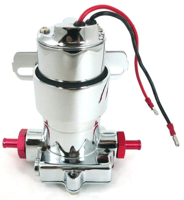 RPC Fits Most Street & Strip, Not for use with Fuel Injection Chrome Electric Fuel Pump 378LPH-7PSI, 3/8" Inlet/Outlet RPCR6253C Autofit