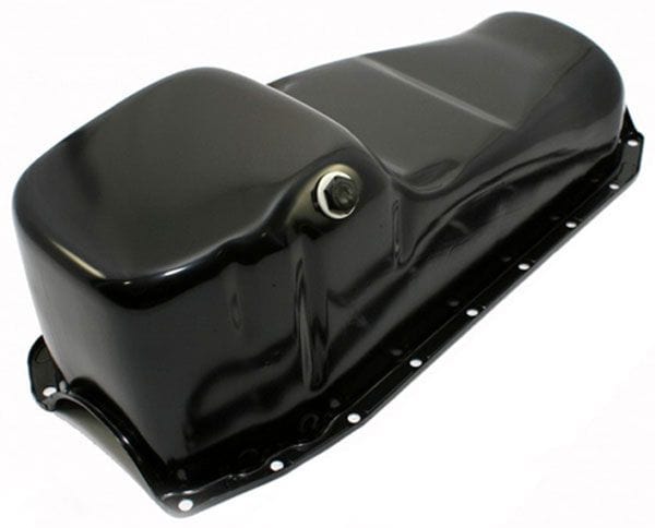 RPC Fits Pre-1980 S/B Chev 283-350 Black Steel Claimer Style Oil Pan, 2 Trap Doors, Crank Scrapper with Windage Tra Autofit