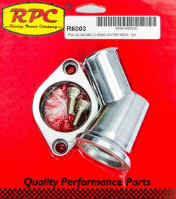 RPC Fits S/B & B/B Chev 1955-64 V8 283 / 350 Aluminium 45° Swivel Thermostat Housing, Polished, O-Ring Style RPCR6003 Autofit