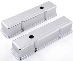 RPC Fits S/B Chev 1958-86, 283 - 350 Chrome Steel Valve Covers, Tall 3-5/8", Non Baffled RPCR4962 Autofit