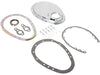 RPC Fits S/B Chev 283-350, Includes Cover, Seal, Gaskets & Bolts Chrome Steel 2-Piece Timing Chain Cover RPCR7122 Autofit