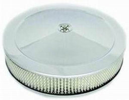 RPC Fits Single Quad Carburettors with 5-1/8" Neck, Steel Stud & Wing Nut 14" x 3" Muscle Car Style Air Cleaner with Hi-Lip & Paper Element(Stainless) RPC Autofit