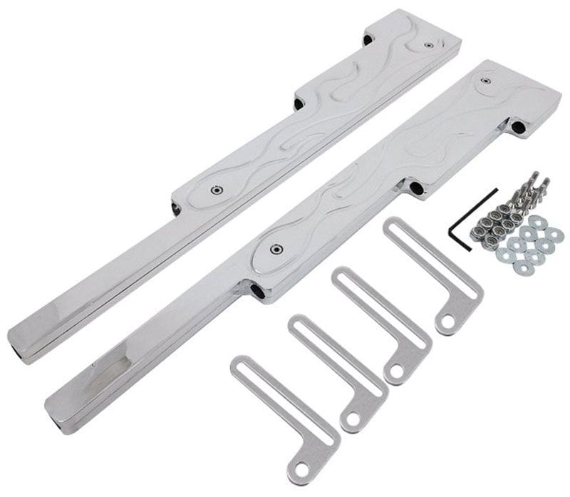 RPC Fits Spark Plug Wire up to 9.5mm in Diameter, Mounting Hardware Inclu Universal Aluminium Liner Wire Loom Set, Polished Flame Style RPCR6038X Autofit