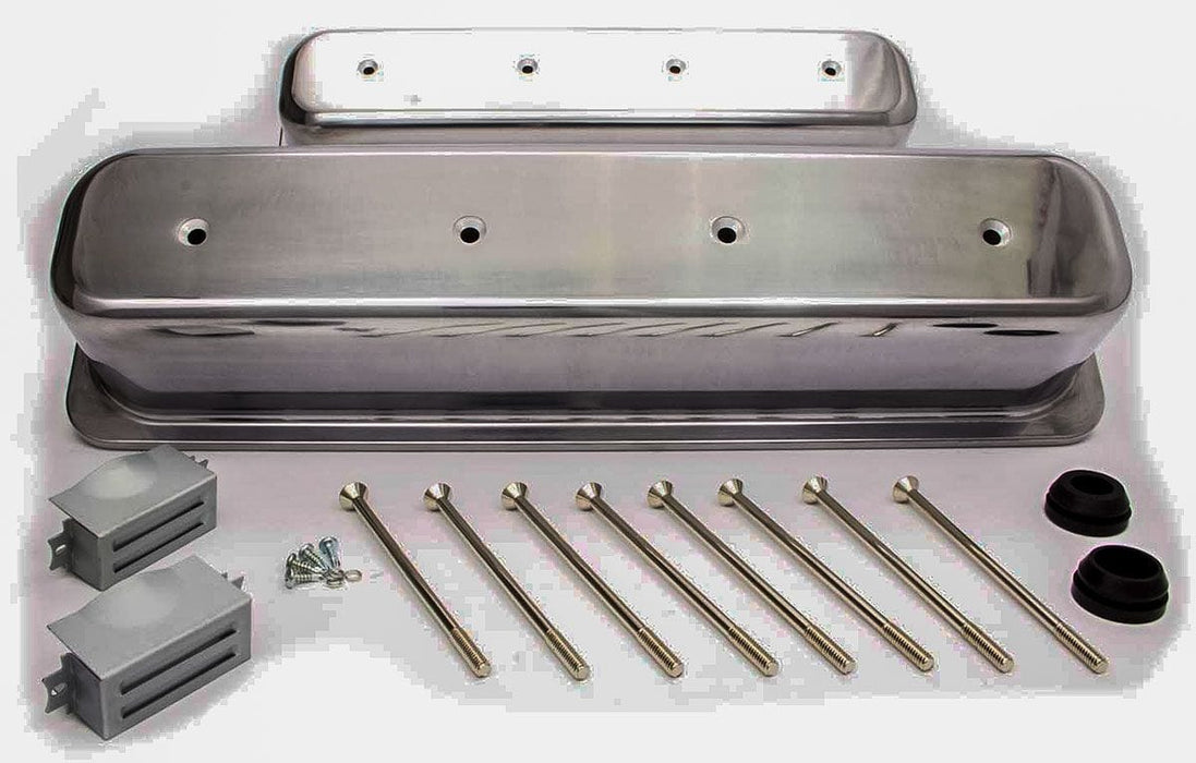 RPC Small Block Chev (1987-97) Aluminium Center Bolt Valve Covers Tall Profile (Polished) RPCR6046 Autofit