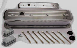 RPC Small Block Chev (1987-97) Ball-Milled Aluminium Center Bolt Valve Covers Tall Profile (Polished) RPCR6047 Autofit