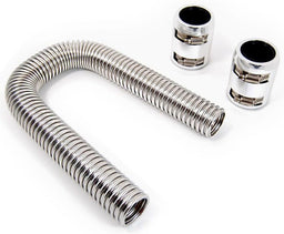 RPC Stainless Steel Radiator Hose Kit, 12" Hose Length with Chrome End Caps RPCR7302 Autofit