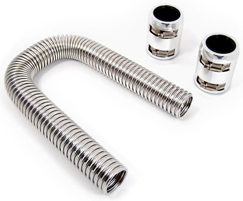 RPC Stainless Steel Radiator Hose Kit, 12" Hose Length with Chrome End Caps RPCR7302 Autofit