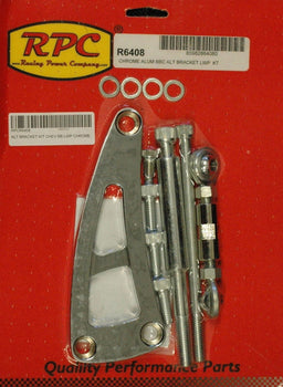 RPC Suit B/B Chev with Long Water Pump Aluminium "Outward Mount" Alternator Bracket, Chrome Finish RPCR6408 Autofit