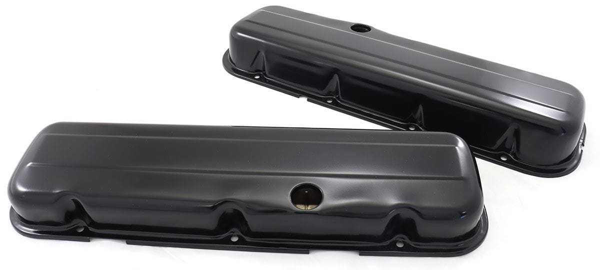 RPC Suit BB Chev Black Steel Valve Covers, Short 2-5/8", Baffled RPCR9236BK Autofit