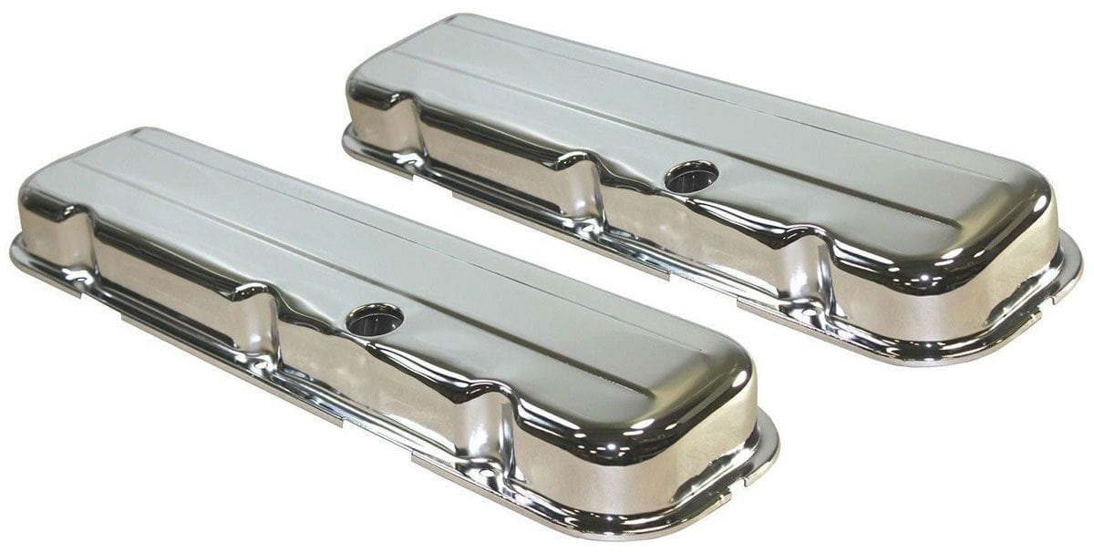 RPC Suit BB Chev Chrome Steel Valve Covers, Short 2-5/8", Baffled RPCR9236 Autofit